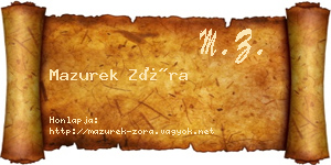 Mazurek Zóra névjegykártya